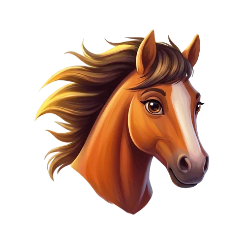A painterly chestnut horse with a windswept mane